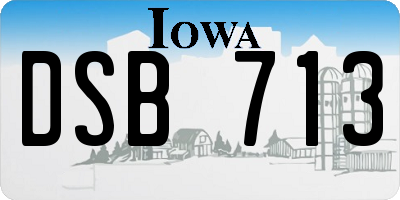 IA license plate DSB713