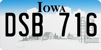 IA license plate DSB716
