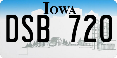 IA license plate DSB720