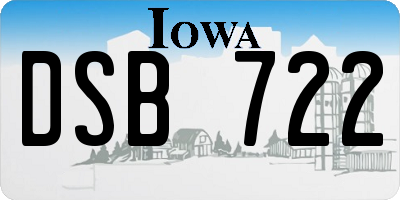IA license plate DSB722