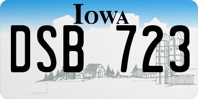 IA license plate DSB723