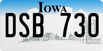IA license plate DSB730