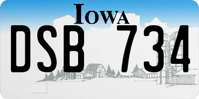 IA license plate DSB734