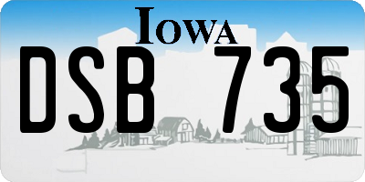 IA license plate DSB735