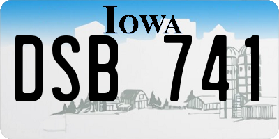 IA license plate DSB741