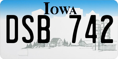 IA license plate DSB742