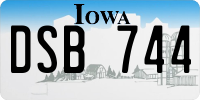 IA license plate DSB744