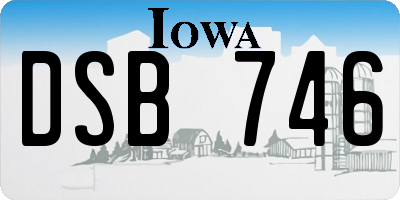 IA license plate DSB746