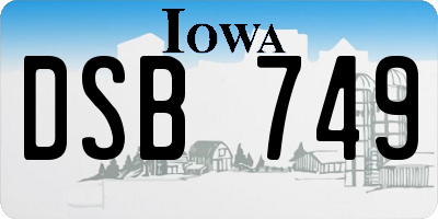 IA license plate DSB749