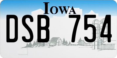 IA license plate DSB754