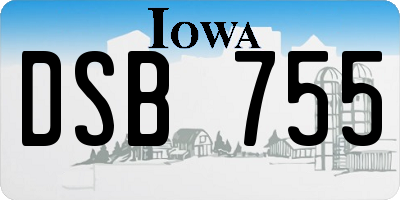 IA license plate DSB755