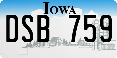 IA license plate DSB759