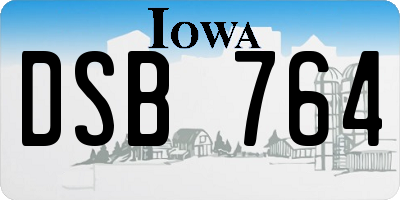 IA license plate DSB764