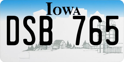 IA license plate DSB765