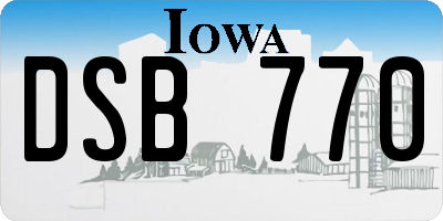IA license plate DSB770
