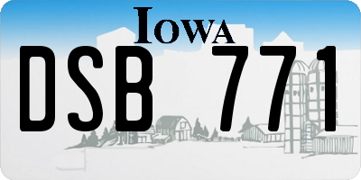 IA license plate DSB771