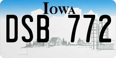 IA license plate DSB772