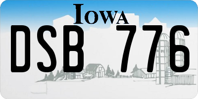 IA license plate DSB776