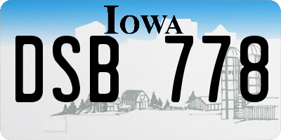 IA license plate DSB778