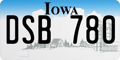 IA license plate DSB780