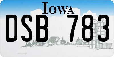 IA license plate DSB783