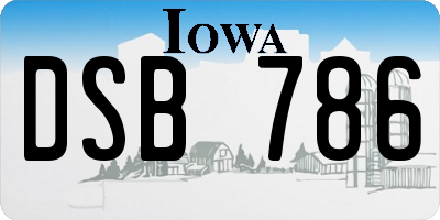 IA license plate DSB786