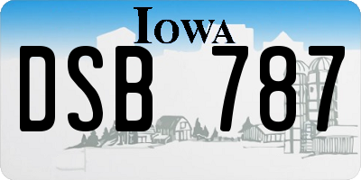 IA license plate DSB787