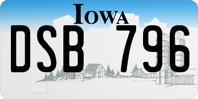 IA license plate DSB796