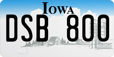 IA license plate DSB800