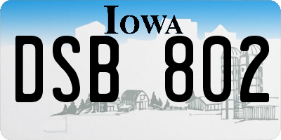 IA license plate DSB802