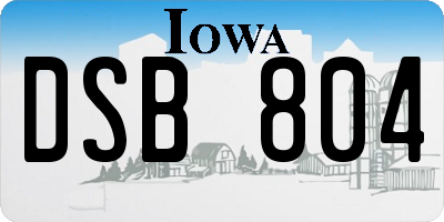IA license plate DSB804