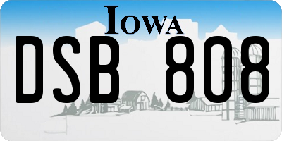 IA license plate DSB808
