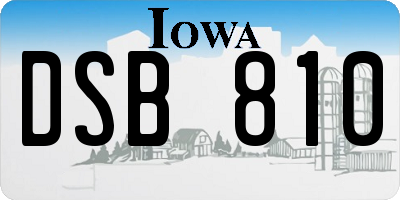 IA license plate DSB810