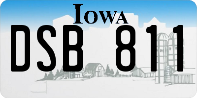 IA license plate DSB811