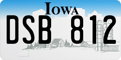 IA license plate DSB812