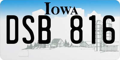IA license plate DSB816