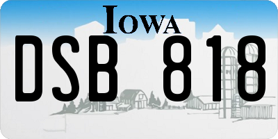 IA license plate DSB818