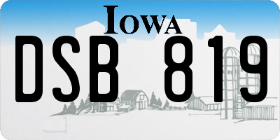 IA license plate DSB819