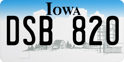IA license plate DSB820