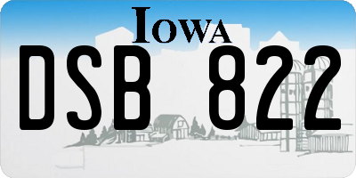 IA license plate DSB822