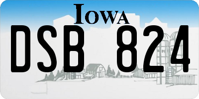 IA license plate DSB824