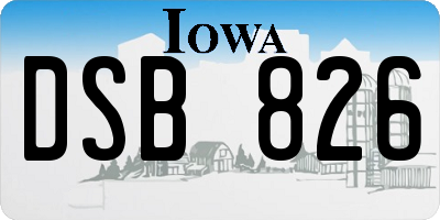 IA license plate DSB826