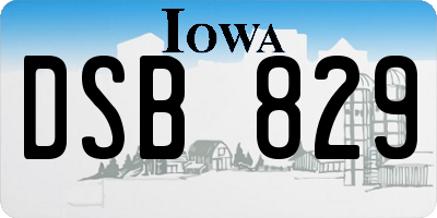 IA license plate DSB829