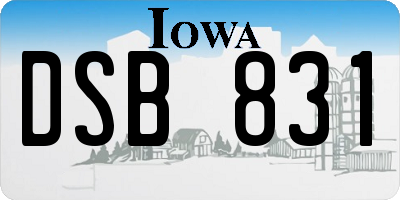 IA license plate DSB831