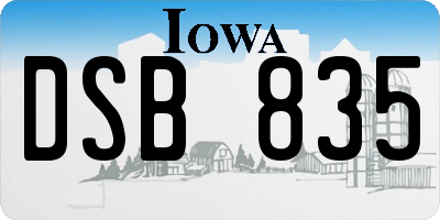 IA license plate DSB835