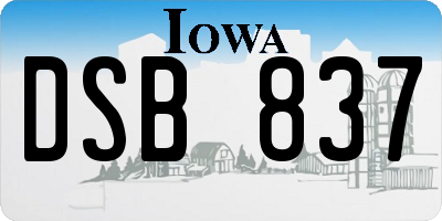 IA license plate DSB837
