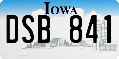 IA license plate DSB841