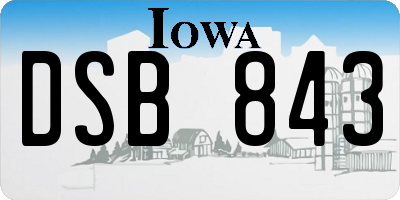 IA license plate DSB843