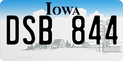 IA license plate DSB844