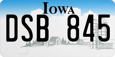 IA license plate DSB845